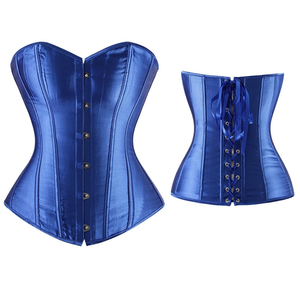 Beautiful Blue Corset w/G-string, Size M